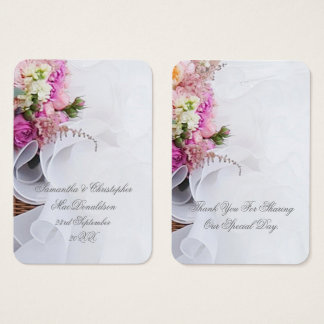 Rosa und weiße Blumen Hochzeitskleid danke Ihnen T