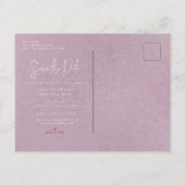 Rosa und weiße Blumen Moderne Save the Date Ankündigungspostkarte (Rückseite)