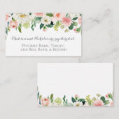 Rosa und weiße Blumen-Register-Einsatz-Karten Visitenkarte (Vorne/Hinten)