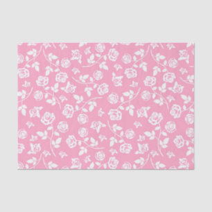 Rosa und weiße Blumen/Rosen Seidenpapier