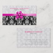 Rosa- und weiße Blumenfässern mit rosa Unterlage Visitenkarte (Vorne/Hinten)