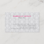 Rosa- und weiße Blumenfässern mit rosa Unterlage Visitenkarte (Rückseite)