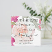 Rosa und weiße Blumenhochzeit Save The Date (Stehend Vorderseite)