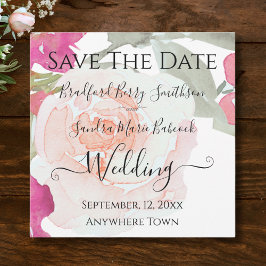 Rosa und weiße Blumenhochzeit Save The Date