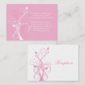 Rosa und weiße Blumenkarte Begleitkarte (Vorne/Hinten)