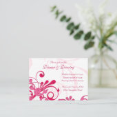 Rosa und weiße Blumenkarte Begleitkarte (Stehend Vorderseite)