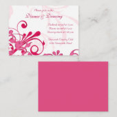 Rosa und weiße Blumenkarte Begleitkarte (Vorne/Hinten)