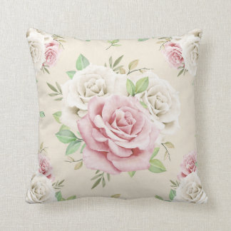 Rosa und weiße Blumenmotive Kissen