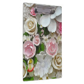 Rosa und weiße Blumenmuster Klemmbrett (Rechts)