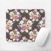 Rosa und weiße Blumenmuster Mousepad (Mit Mouse)