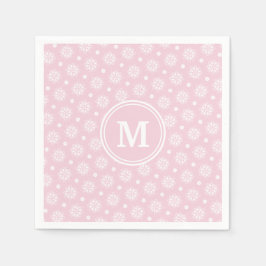 Rosa und weiße Blumenmuster Serviette