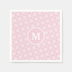 Rosa und weiße Blumenmuster Serviette