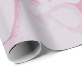 Rosa und weiße Blumentextilien Geschenkpapier (Rolleneckpunkt)