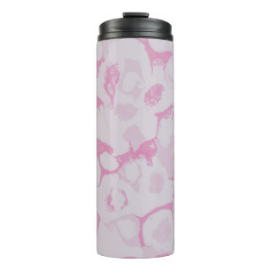 Rosa und weiße Blumentextilien Thermosbecher