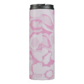 Rosa und weiße Blumentextilien Thermosbecher (Rückseite)