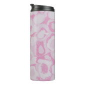 Rosa und weiße Blumentextilien Thermosbecher (Nach rechts gedreht)