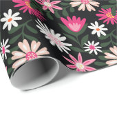 Rosa und Weiße Blüte | Floral Geschenkpapier (Rolleneckpunkt)