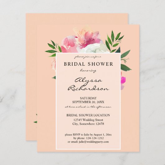 Rosa und weiße Blüten - Brautparty 2C (Vorne/Hinten)