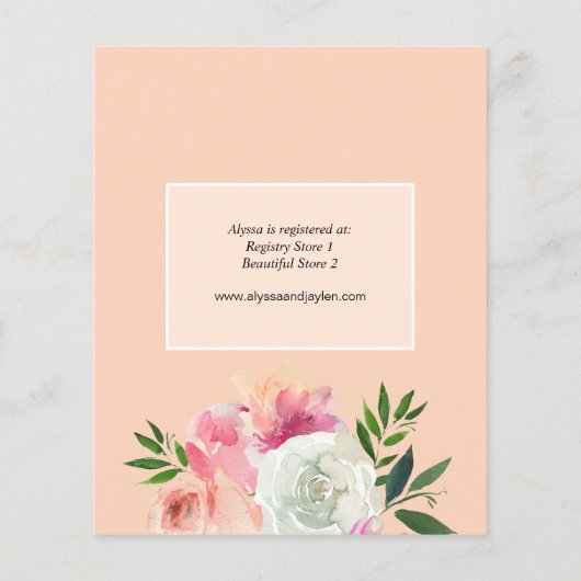 Rosa und weiße Blüten - Brautparty 2C (Rückseite)