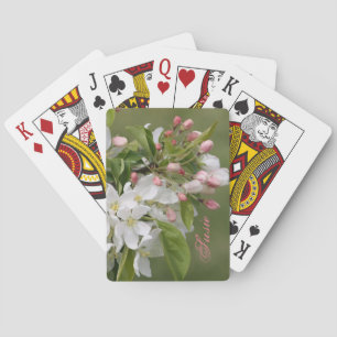 Rosa und weiße Blüten Spielkarten