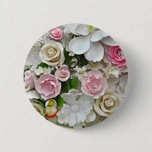 Rosa und weiße Blütenblätter Button