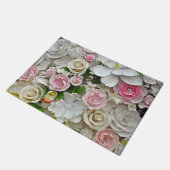 Rosa und weiße Blütenblätter Fußmatte (Schrägansicht)