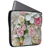 Rosa und weiße Blütenblätter Laptopschutzhülle (Vorne Rechts)