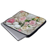 Rosa und weiße Blütenblätter Laptopschutzhülle (Vorne Knopf)