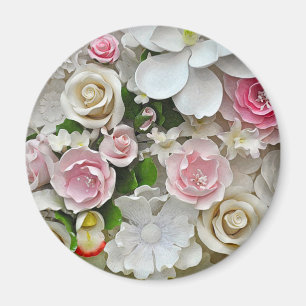 Rosa und weiße Blütenblätter Magnet