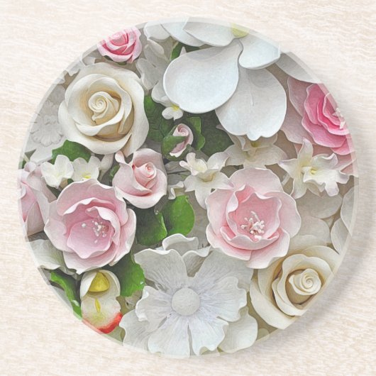 Rosa und weiße Blütenblätter Untersetzer (Vorne)