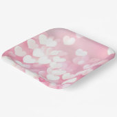 Rosa und weiße Bokeh Herz Pappteller (Gewinkelt)