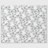 Rosa und weiße botanische Regale und Schublade Geschenkpapier (Flach)