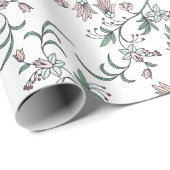 Rosa und weiße botanische Regale und Schublade Geschenkpapier (Rolleneckpunkt)