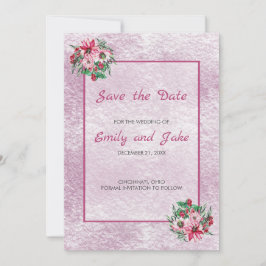 Rosa und weiße Bouquet Save The Date