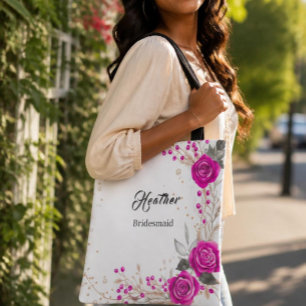 Rosa und weiße Brautjungfer-Tasche Tasche