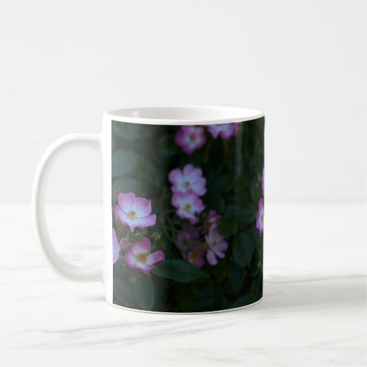 Rosa und weiße Bush-Rose Kaffeetasse (Links)