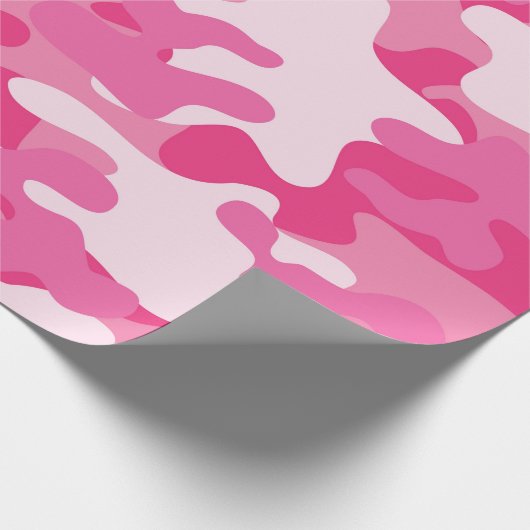 Rosa und weiße Camouflage Geschenkpapier (Ecke)