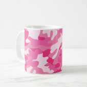 Rosa und weiße Camouflage Kaffeetasse (Vorderseite Links)