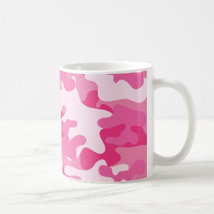 Rosa und weiße Camouflage Kaffeetasse