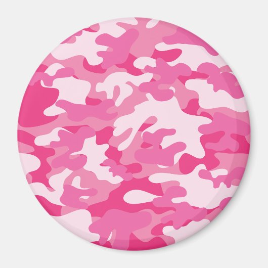 Rosa und weiße Camouflage Magnet (Vorne)