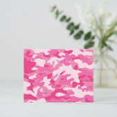 Rosa und weiße Camouflage Postkarte (Stehend Vorderseite)
