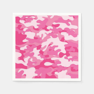 Rosa und weiße Camouflage Serviette