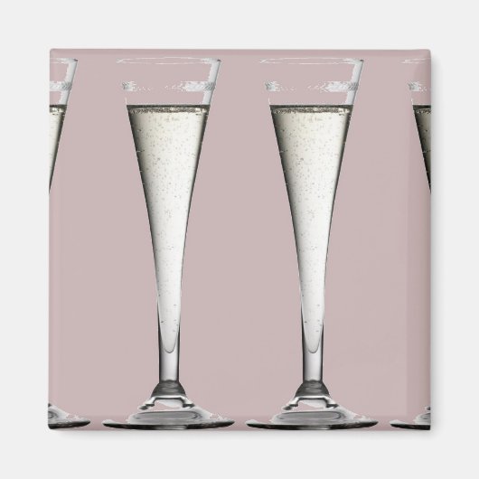 Rosa und weiße Champagner-Glass-Flöten Magnet (Vorne)