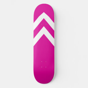 Rosa und Weiße Chevrons Skateboard Deck