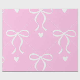 rosa und weiße Coquette-Schleife Geschenkpapier