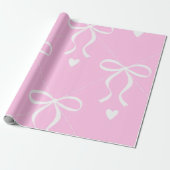 rosa und weiße Coquette-Schleife Geschenkpapier (Ungerollt)