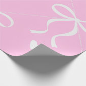 rosa und weiße Coquette-Schleife Geschenkpapier (Ecke)