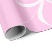 rosa und weiße Coquette-Schleife Geschenkpapier (Rolleneckpunkt)