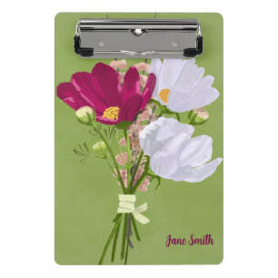 Rosa und weiße Cosmos-Blumenstrauß Mini-Clipboard  Mini Klemmbrett