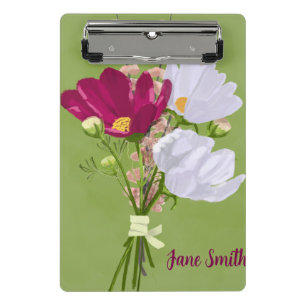 Rosa und weiße Cosmos-Blumenstrauß Mini-Clipboard  Mini Klemmbrett
